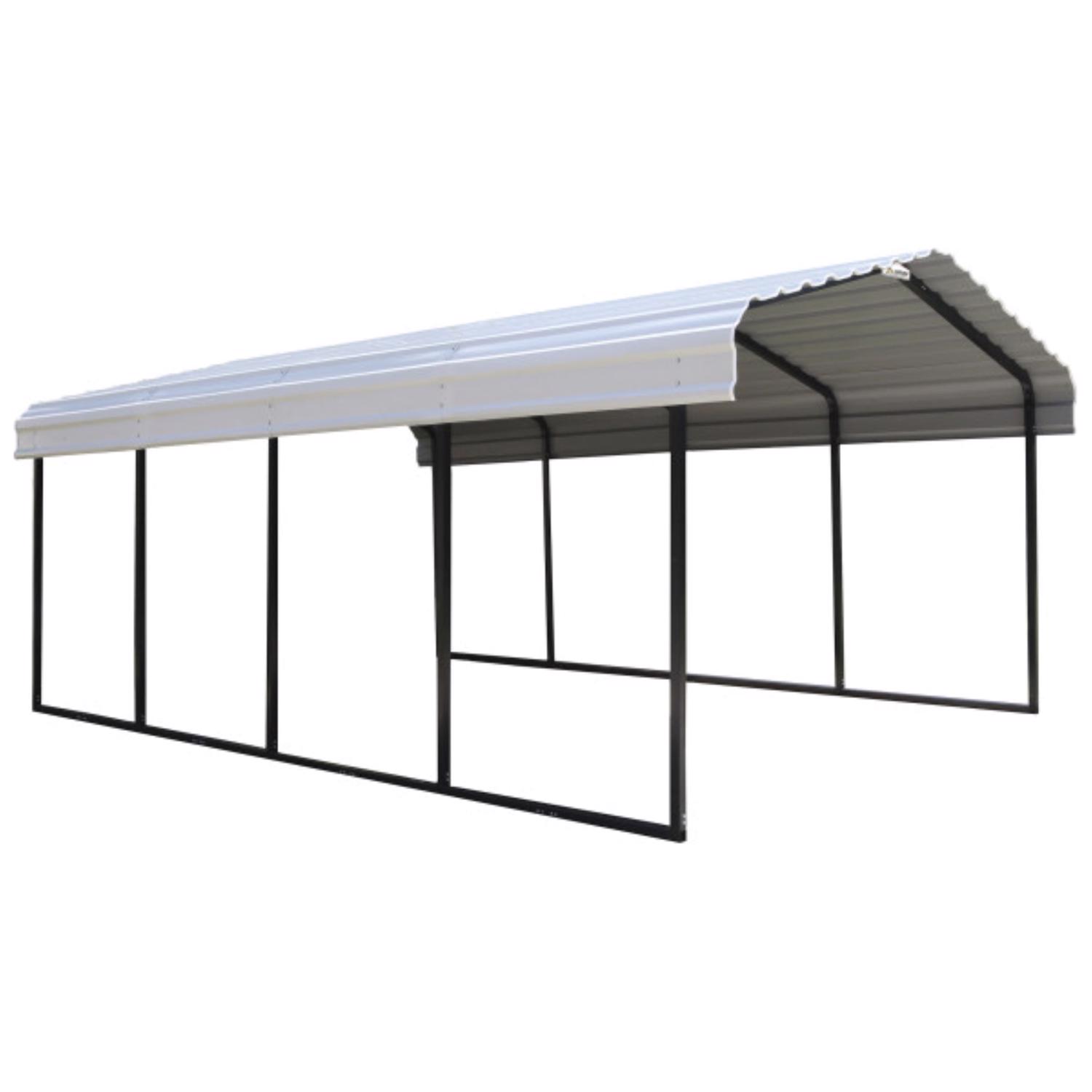 Arrow 12 ft. x 20 ft. Metal Horizontal Peak Carport without Floor Kit