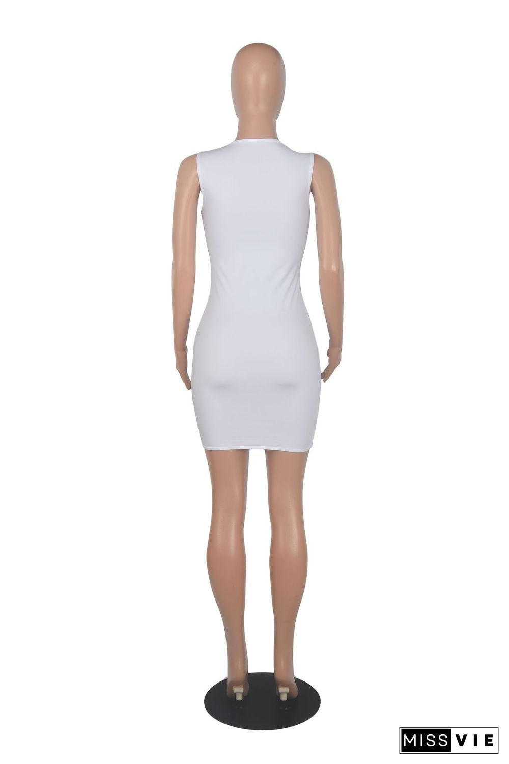 Sleeveless Hot Drill Bodycon Dress