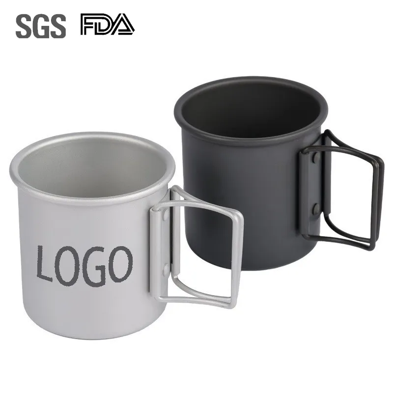 300ml Mini Camping Water Cup Mug Portable Coffee Cup Teacup Folding Handle For Travel Outdoor Hiking Backpacking