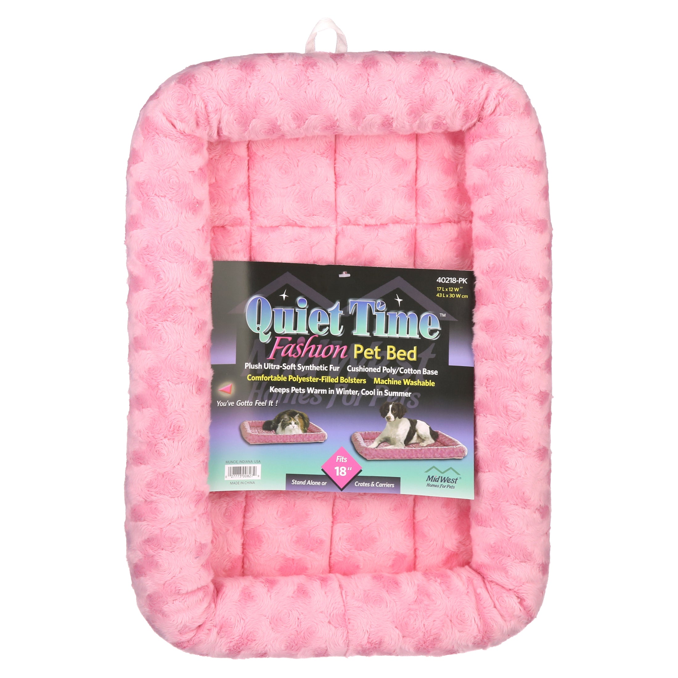 MidWest QuietTime Pet Bed & Dog Crate Mat, Pink 18"