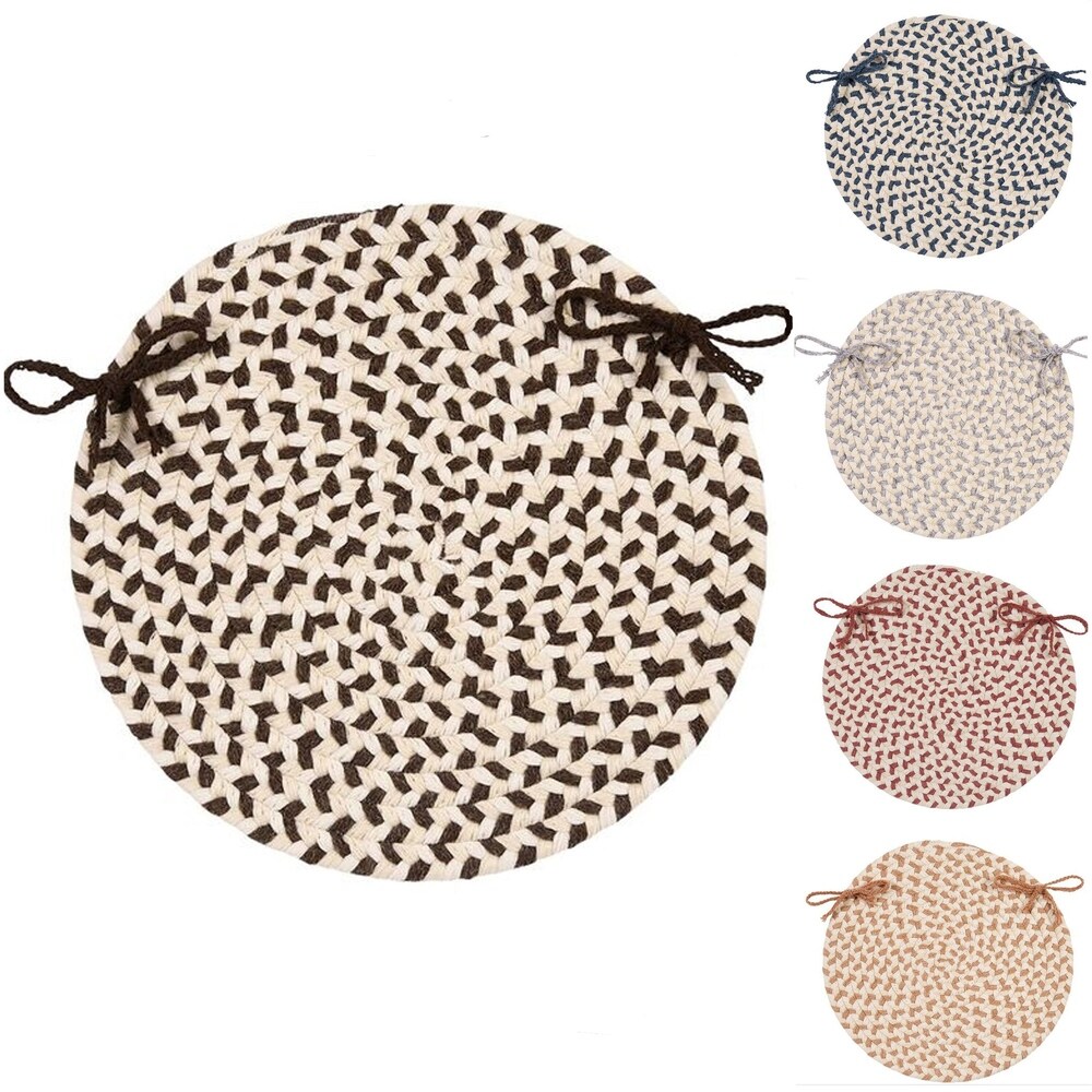 Wool blend Multi Round Chair Pads (Set of 4)