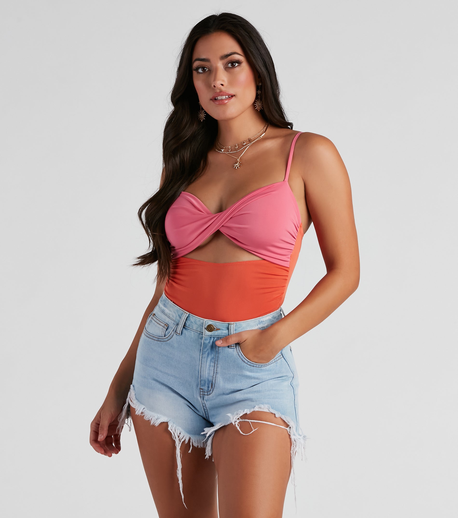 Mix It Up Twist Cutout Bodysuit