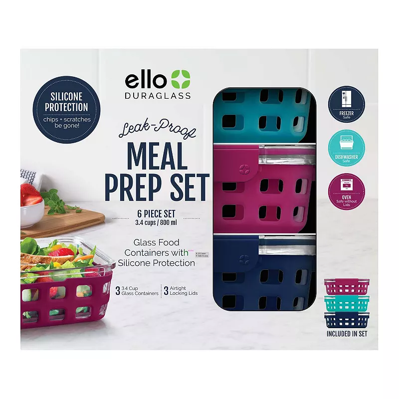 Ello DuraGlass 6-pc. Meal Prep Set