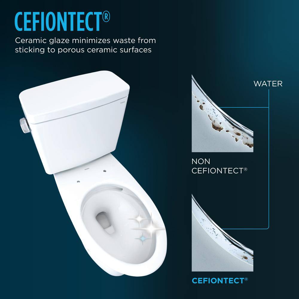 TOTO Drake 2-Piece 1.6 GPF Single Flush Elongated ADA Comfort Height Toilet in Cotton White K300 Washlet Seat Included MW7763036CSFG#01