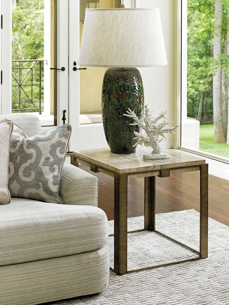 Lexington Laurel Canyon Stone Canyon Lamp Table  Silver   Industrial   Side Tables And End Tables   by Emma Mason  Houzz