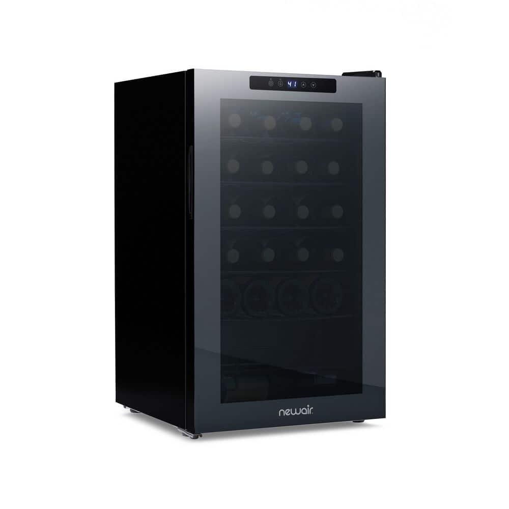 NewAir Shadow Series Wine Cooler Refrigerator 24 Bottle Freestanding Mirrored Wine Fridge with DoubleLayer Tempered Glass