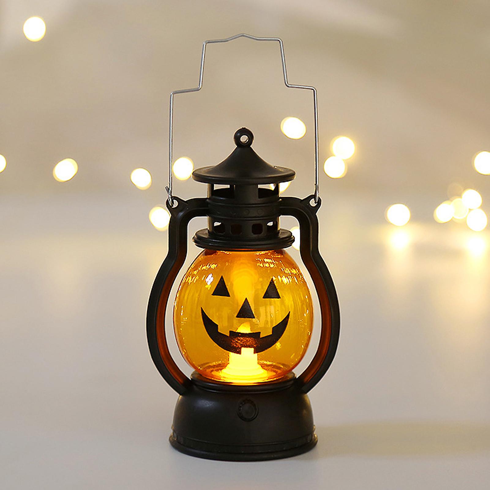 Leds P-umpkin Design Night Light Beside Lamp Handheld Cell Powered Operated Warm White For Halloween Festival Home Party Decoration Deco Theme Restaur