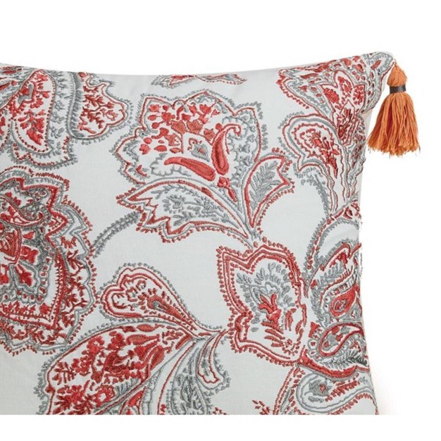 Coral Throw Pillow Coral white gray Jessica Simpson