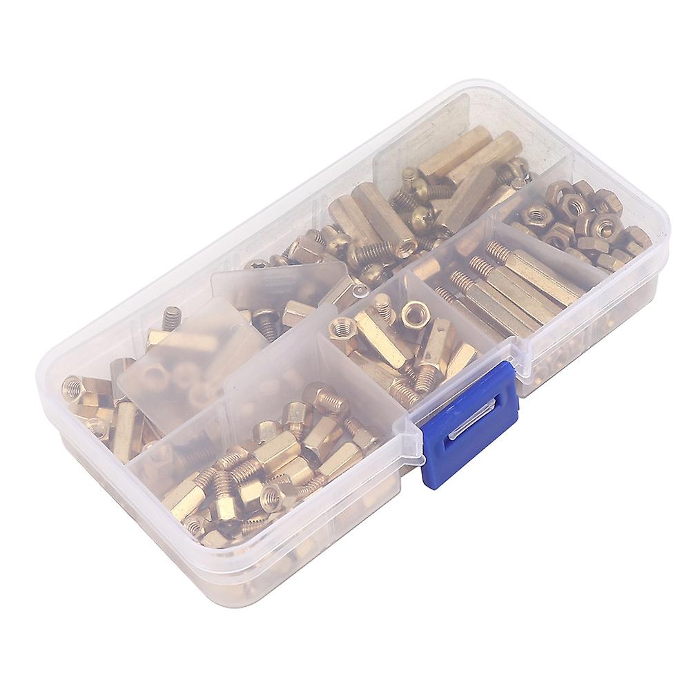 180pcs M4 Brass Standoff Spacer Pillar Nut Screws Male Female Hex Pillar Set