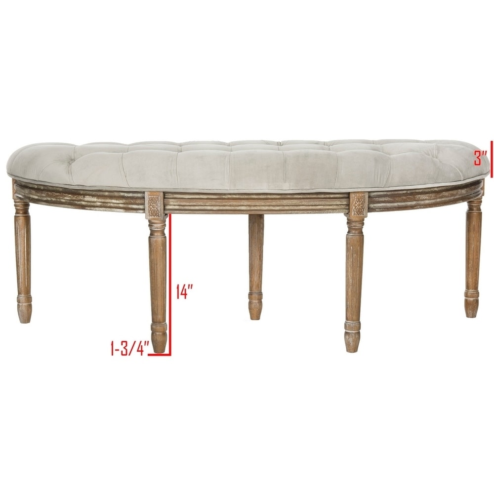 SAFAVIEH Abilene Rustic Semi Circle Grey Bench   50\