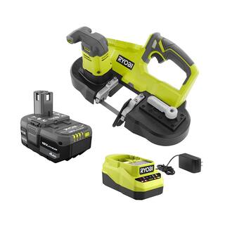 RYOBI ONE+ 18V Cordless 2-12 in. Compact Band Saw Kit with (1) 4.0 Ah Lithium-ion Battery and 18V Charger P590K1