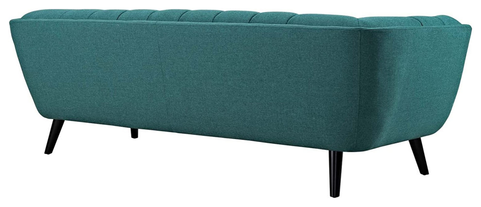 Transitional Sofa  Angled Legs With Cushioned Seat  ampSquare Button Tufting   Transitional   Loveseats   by Declusia  Houzz