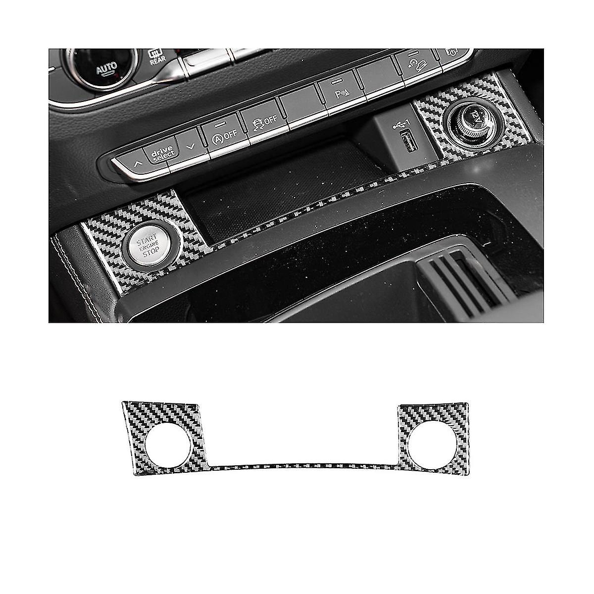 Engine Button Panel Trim Sticker Decoration Carbon Fiber For Q5 2018-2023 Interior Accessories