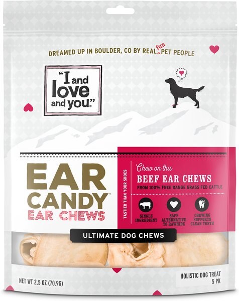 I and Love and You Ear Candy Beef Ear Dog Chews