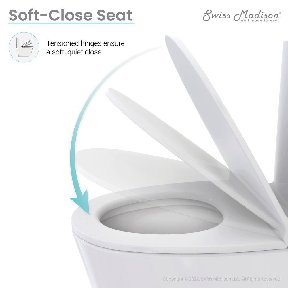 Swiss Madison St. Tropez 1-piece 1.28 GPF Single Flush Elongated Toilet in Glossy White Seat Included SM-1T252