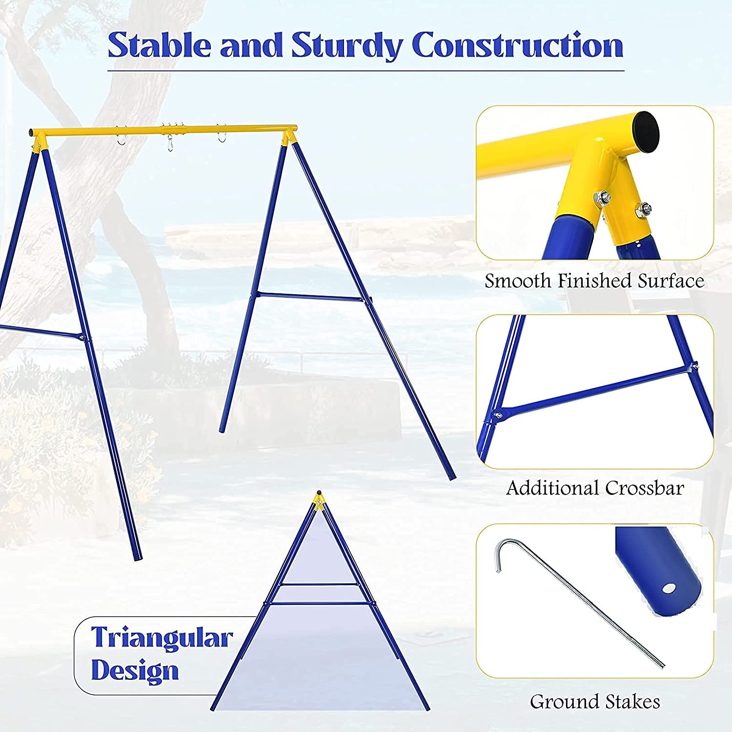 550lbs Metal Swing Stand Full Steel Swing Frame