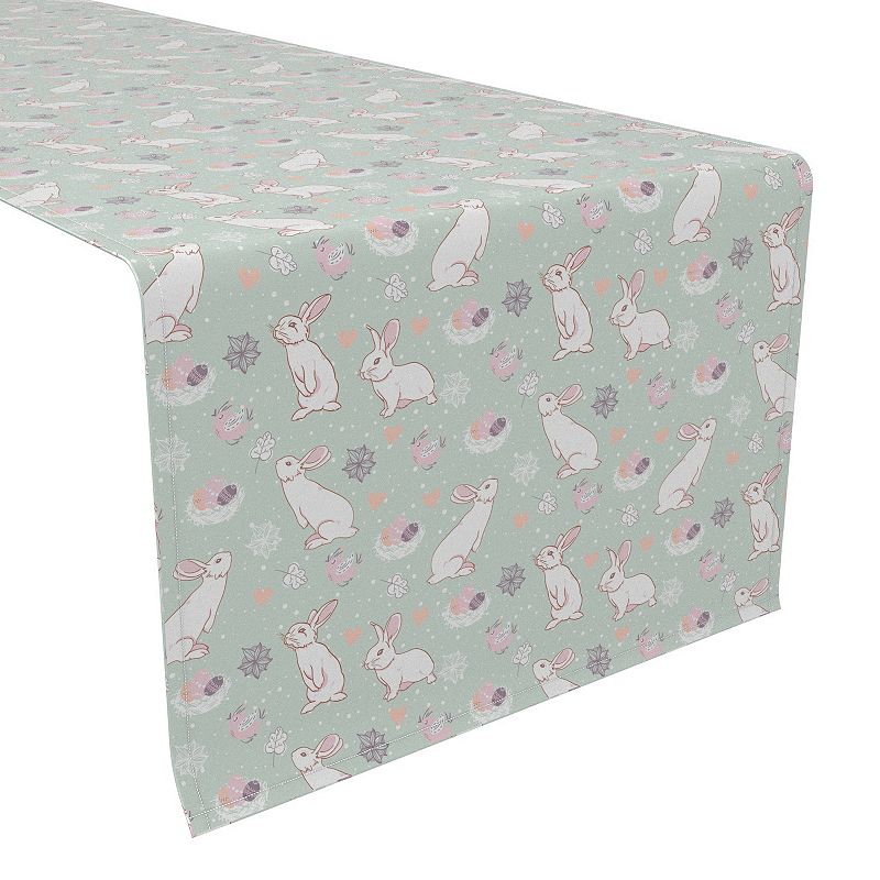 Table Runner， 100% Cotton， 16x72， Springtime Easter