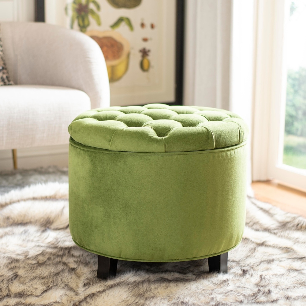 SAFAVIEH Amelia Fern Tufted Storage Ottoman