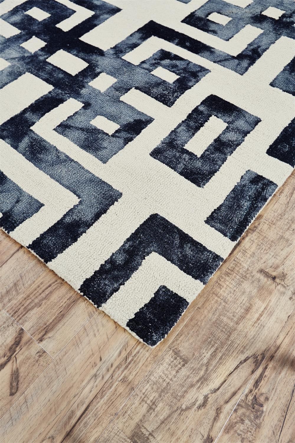 Marengo Hand Tufted Black and Ivory Rug by BD Fine