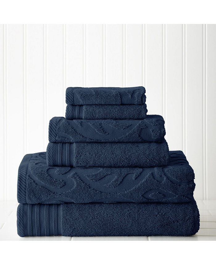 Modern Threads 6-Pc. Jacquard Solid Medallion Swirl Towel Set