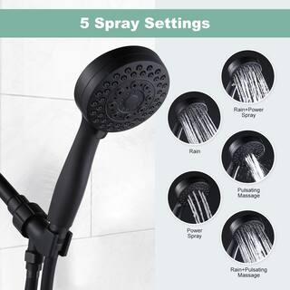 WOWOW 5-Spray 1.75 GPM 3.5 in. Wall Mount Handheld Shower Head in Oil Rubbed Bronze H5010RB-C-AM