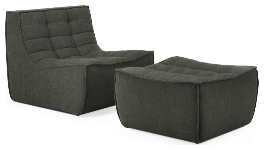 Green Modular Sofa  Ethnicraft N701   Transitional   Footstools And Ottomans   by Oroa   Distinctive Furniture  Houzz