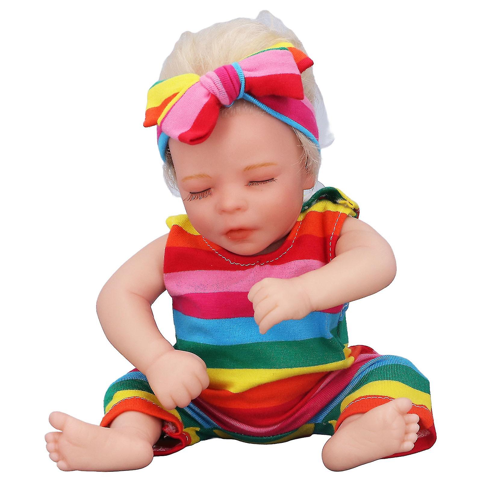 12inch Reborn Baby Dolls Flexible Limbs Lifelike Facial Details Sleeping Doll Toy with Milk Bottle