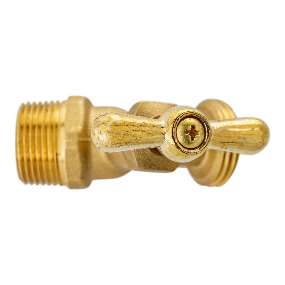 Everbilt 34 in. MIP Brass No-Kink Hose Bibb Valve 102-304EB