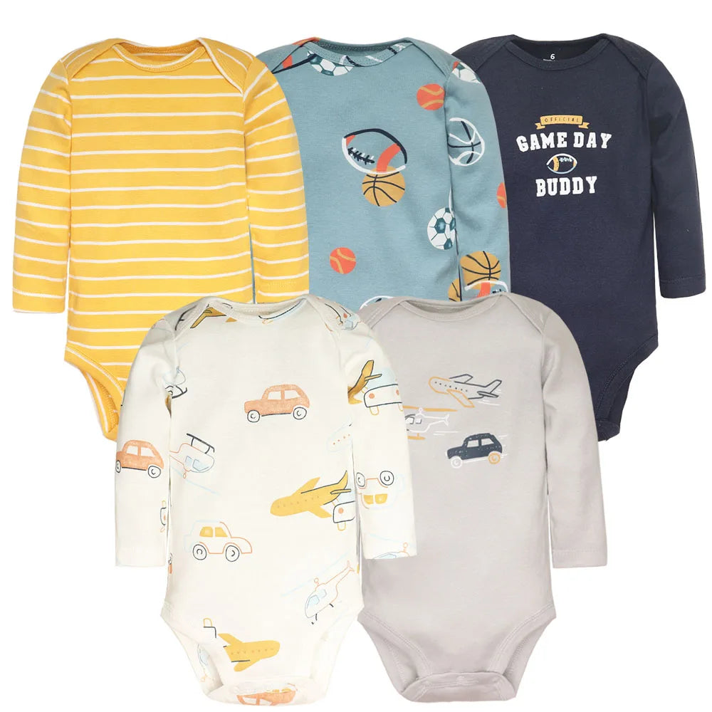 5PCS/Lot Newborn 100% Cotton Cartoon Baby Boys Clothes Bodysuits Girls Clothing Baby Girls Clothes Roupas de bebe 6-24 Month