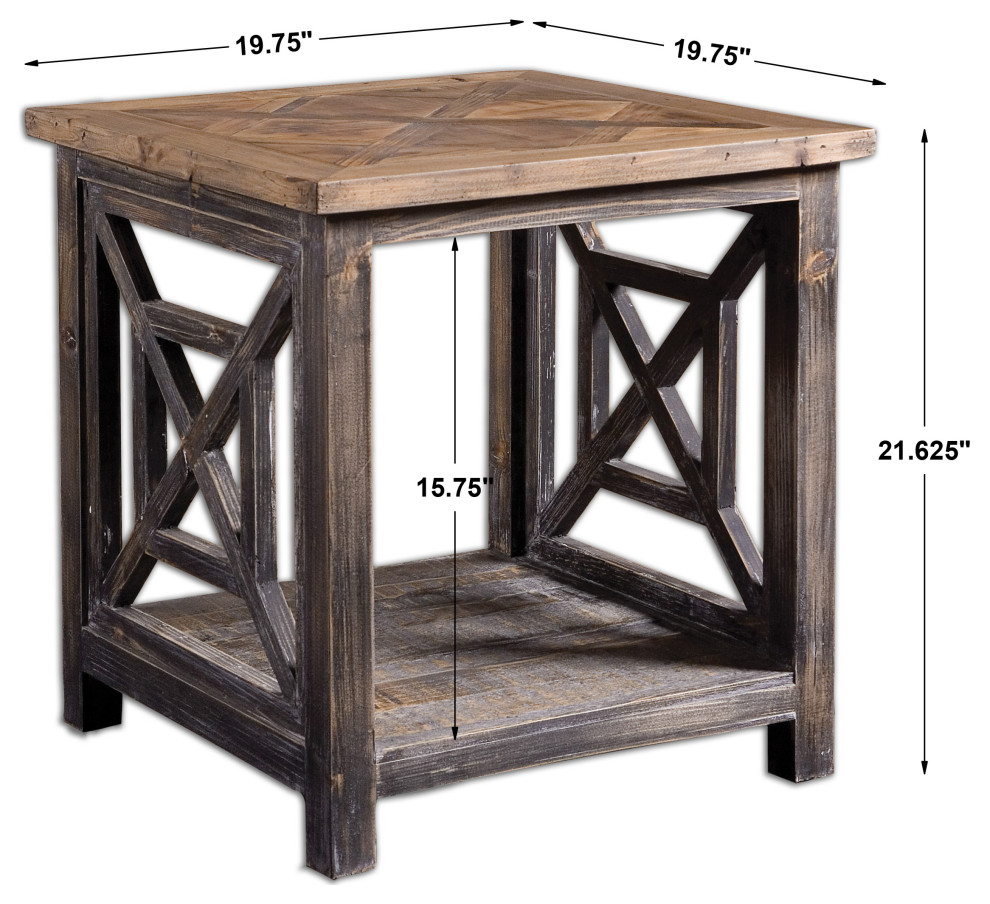 Uttermost Spiro Reclaimed Wood End Table   Farmhouse   Side Tables And End Tables   by Buildcom  Houzz