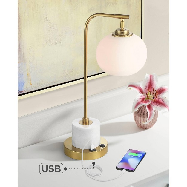 High Warm Gold With Usb Charging Port Frosted Glass Shade For Bedroom Living Room Bedside Office Kids