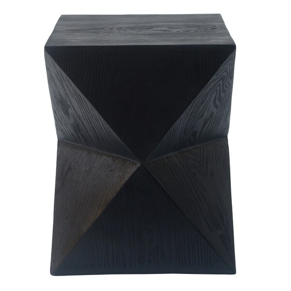 Prismatic WoodLike Grain Indoor Outdoor Lightweight Concrete Side Table