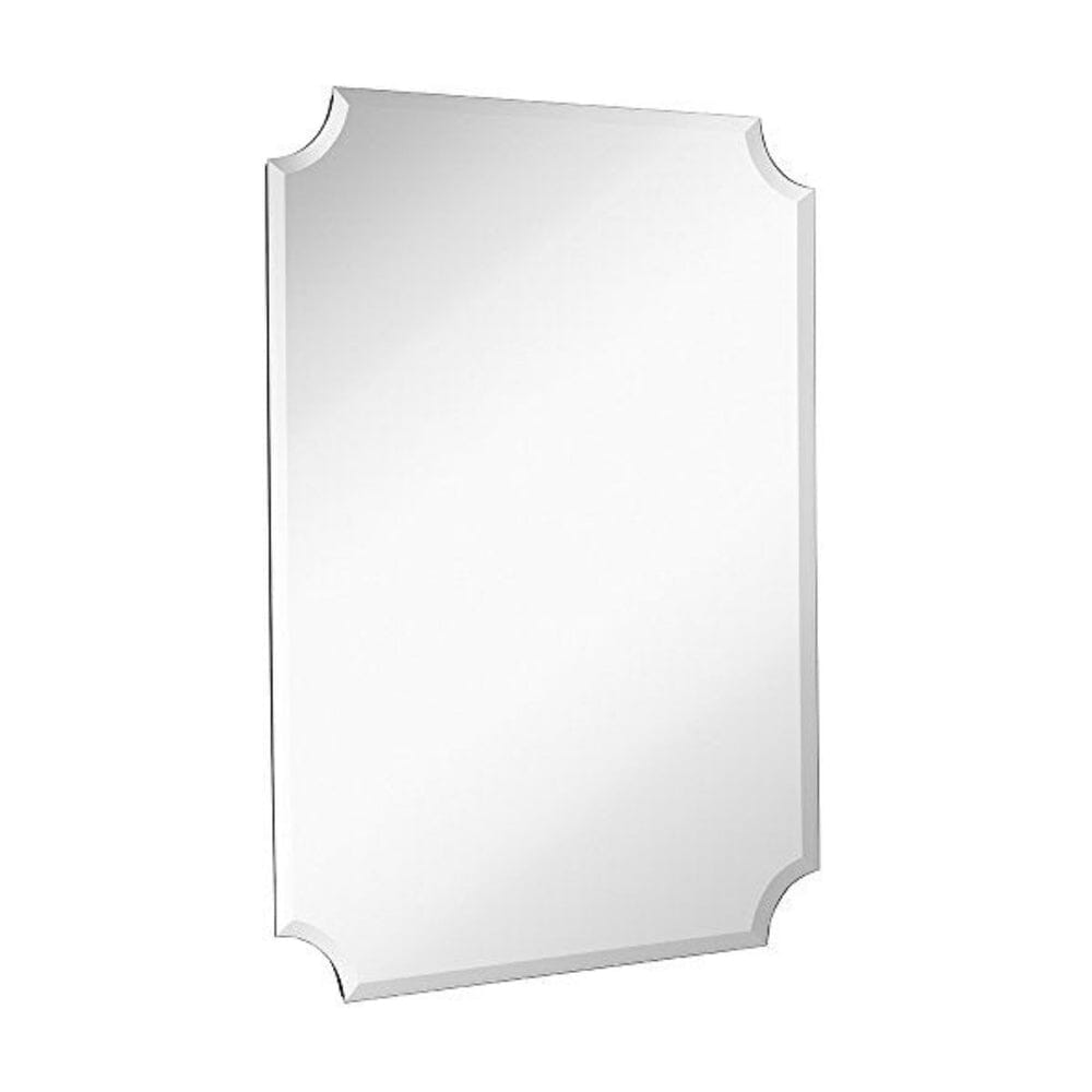 Large Beveled Scalloped Edge Rectangular Wall Mirror (30