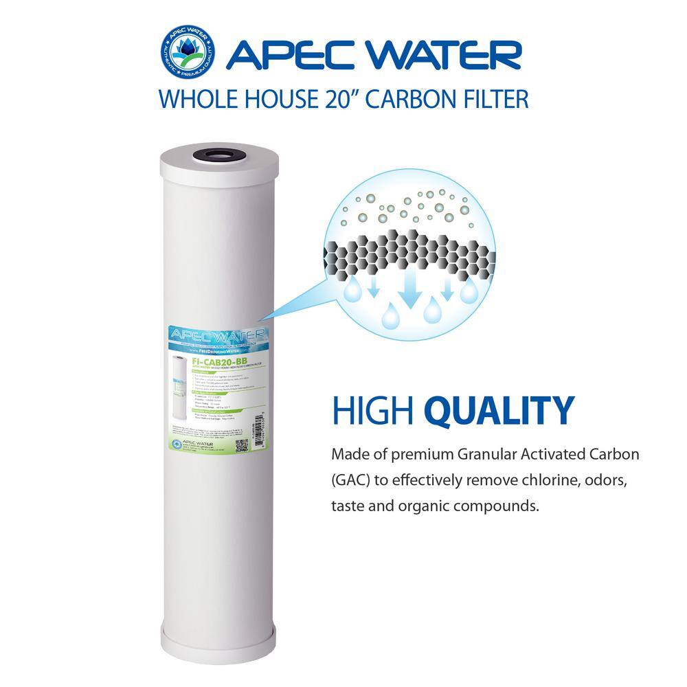 APEC Water Systems Whole House 1-Stage Water Filtration System High Capacity Carbon For All Purpose CB1-CAB20-BB