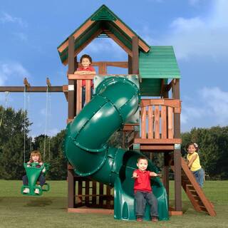 Swing-N-Slide Playsets 5 ft. Green Turbo Tube Slide NE 4692-T