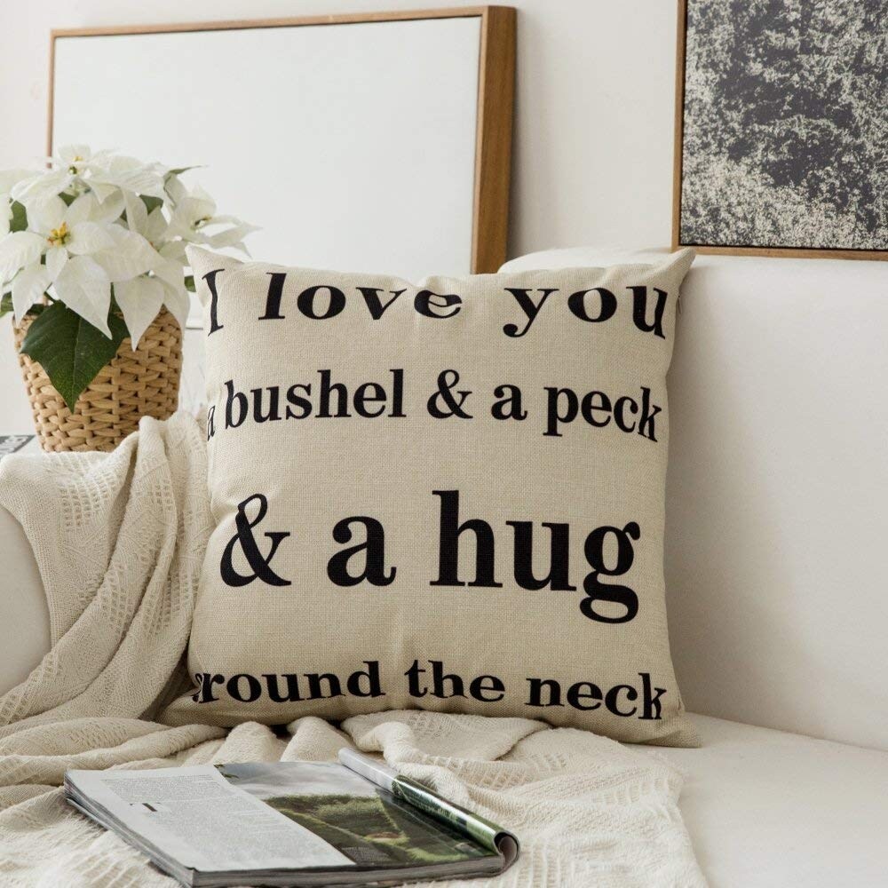 I Love You a bushel a peck a hug Around The Neck Cotton Pillow Case