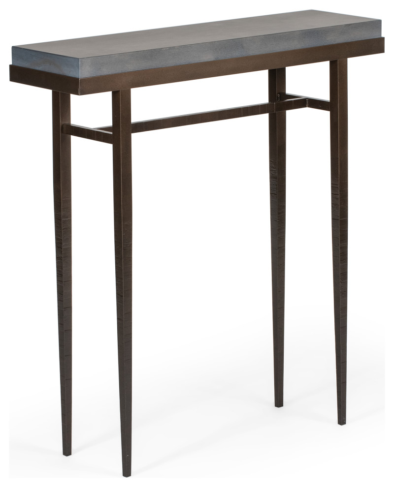 Wick 30 quotConsole Table  Bronze Finish  Maple Grey Accents   Industrial   Console Tables   by Hubbardton Forge  Houzz