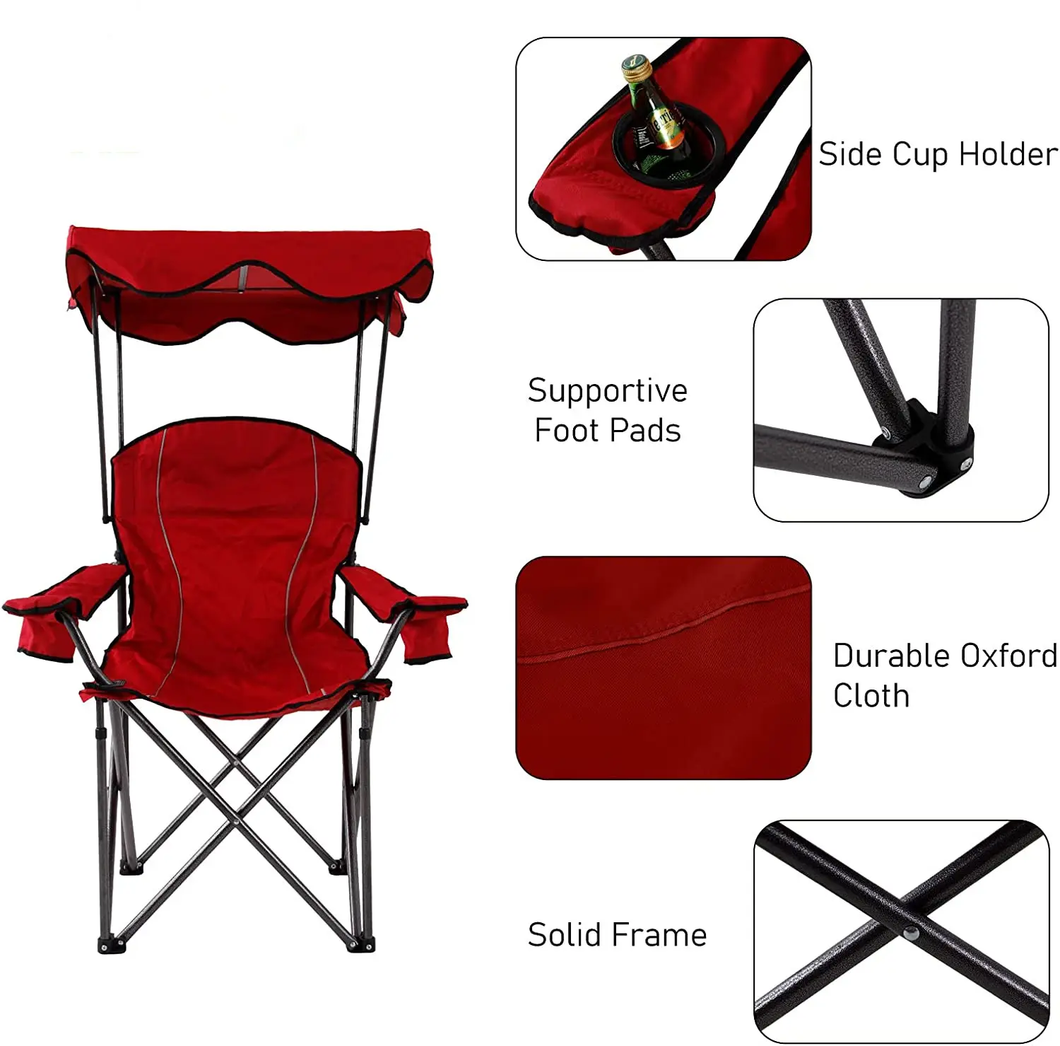 Your city Outdoor Canopy Chair Durable Folding Seat For Camping Hiking Picnic Fishing