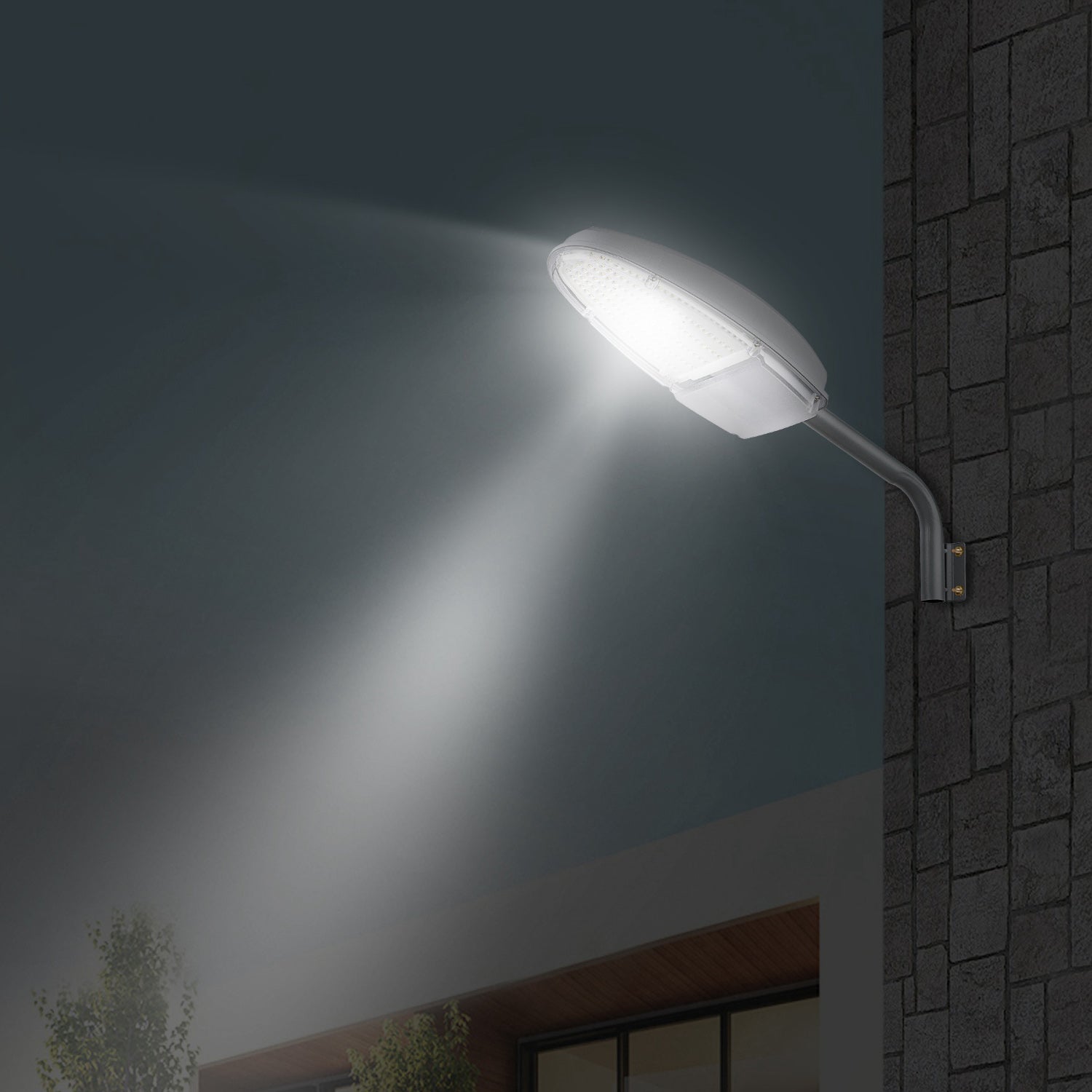 144LED Outdoor Street Light 2350lm Dusk to Dawn Sensor Waterproof Security Light for Garage Garden Pathway