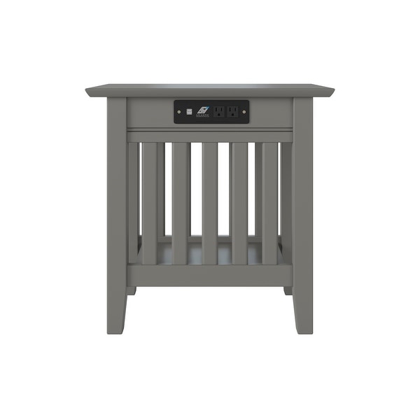 Copper Grove Tovar Grey Side Table with Charging Station