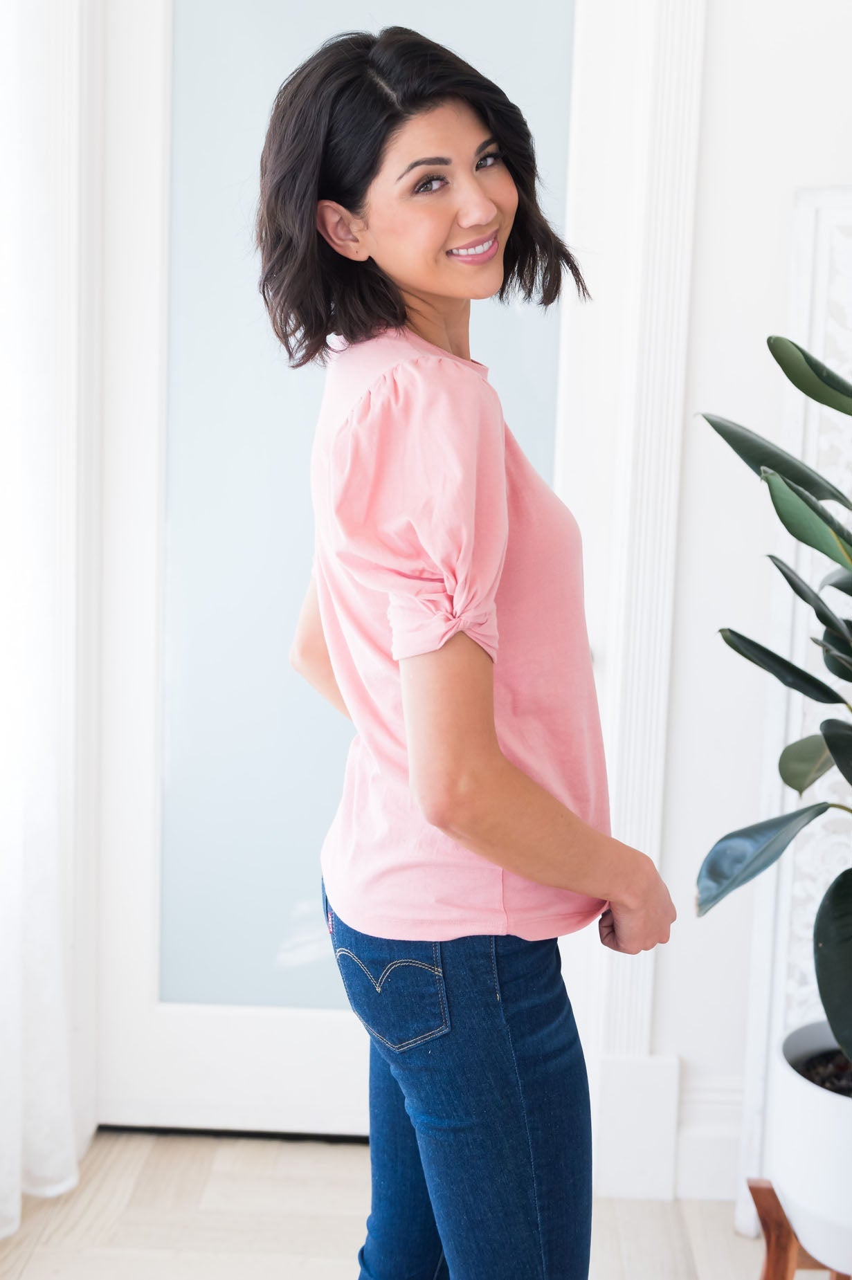 Lovely Skies Modest Puff Sleeve Top