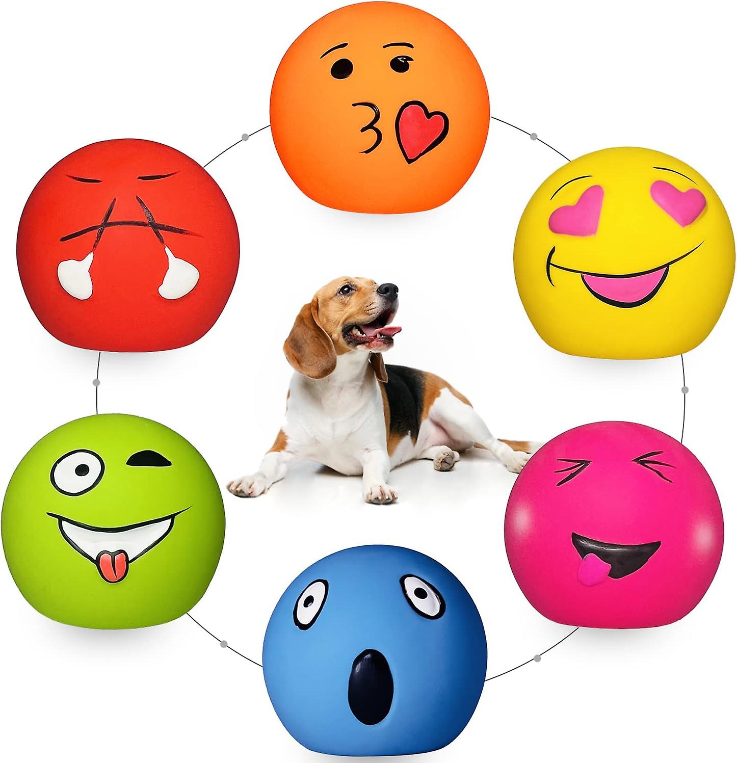 Latex Dog Squeaky Toys Rubber Soft Dog Toys Chewing Squeaky Toy Fetch Play Balls Toy For Puppy Small Pets Dog 6pcs For Mini， Small Breeds