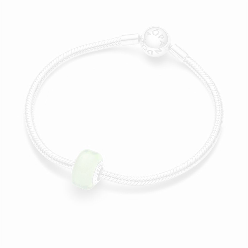 PANDORA  Green Mini Murano Glass Charm in Sterling Silver