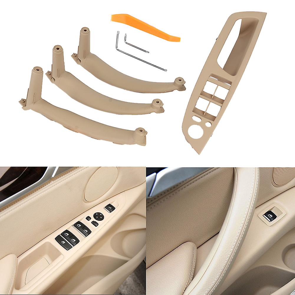 4pcs Car Inner Handle Bracket Modification Beige Fit For X5 X6 2007-2013