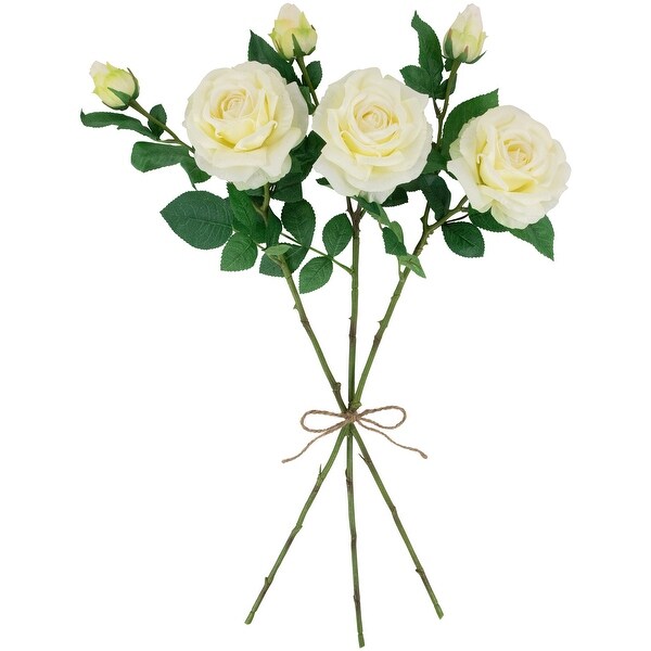 real touch™ white artificial rose stems set of 6 26