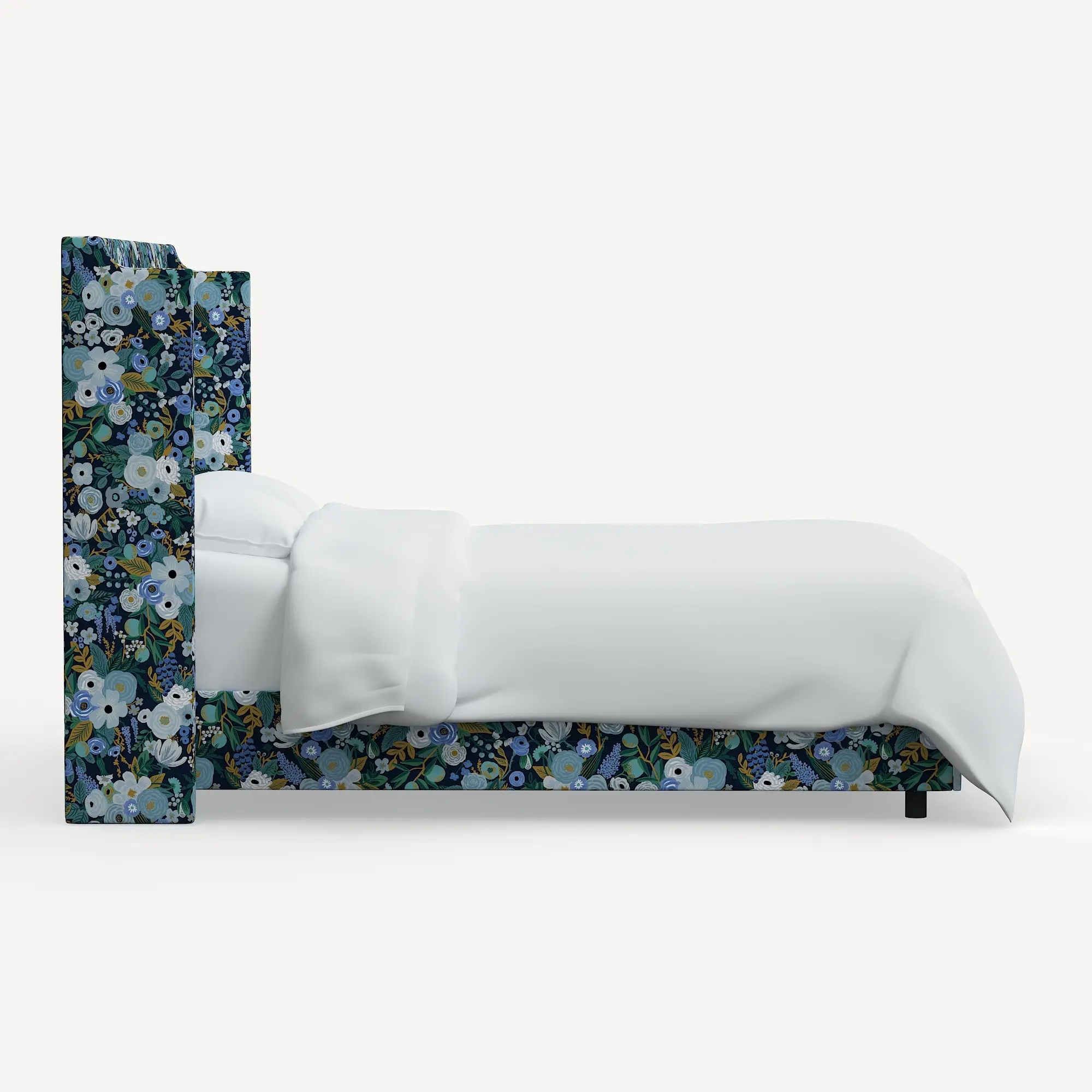 Rifle Paper Co Hawthorne Garden Party Blue Twin Wingback Bed