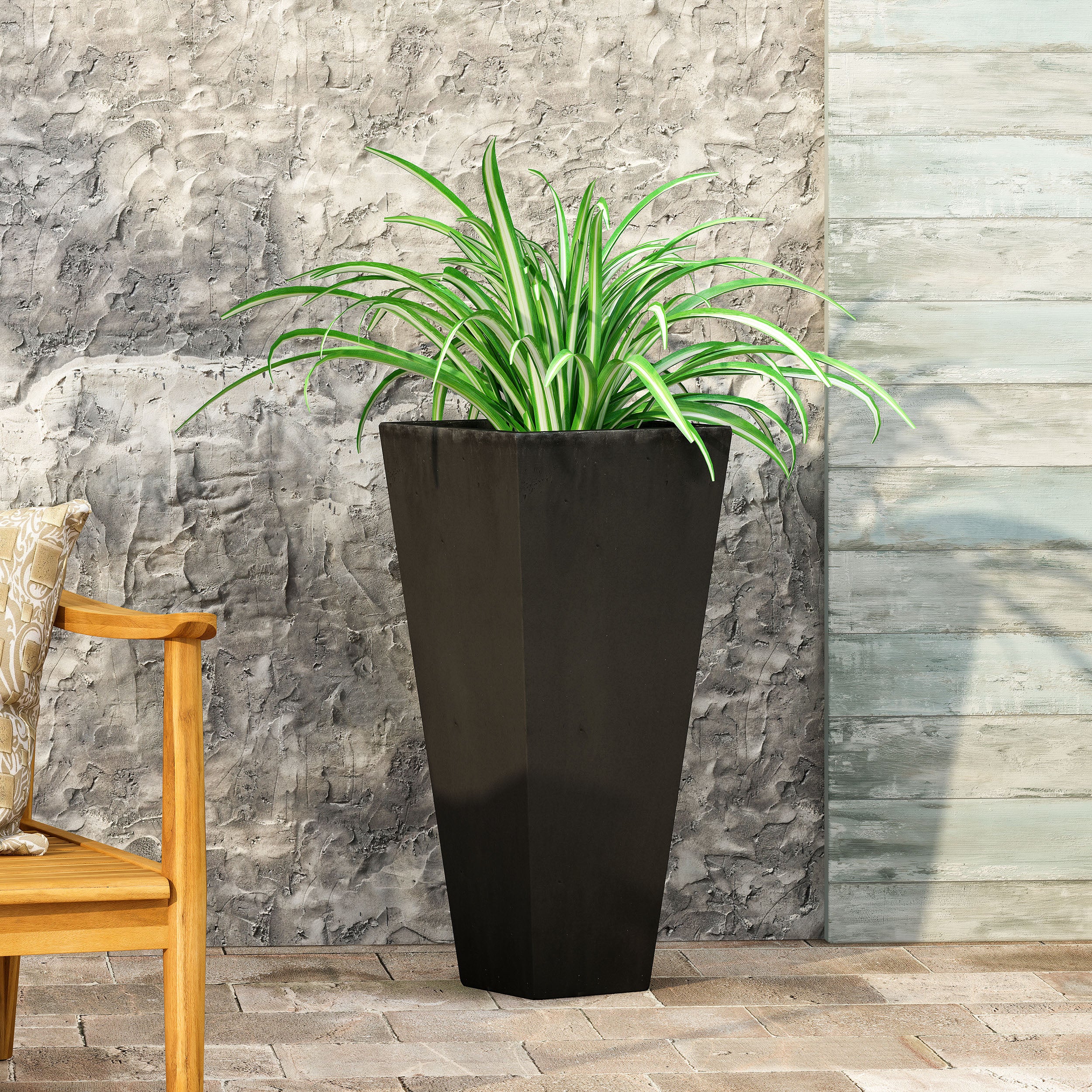 Fardeen Outdoor Modern Cast Stone Planter