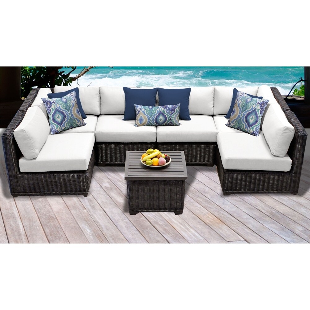 Venice 7 Piece Outdoor Wicker Patio Furniture Set 07d