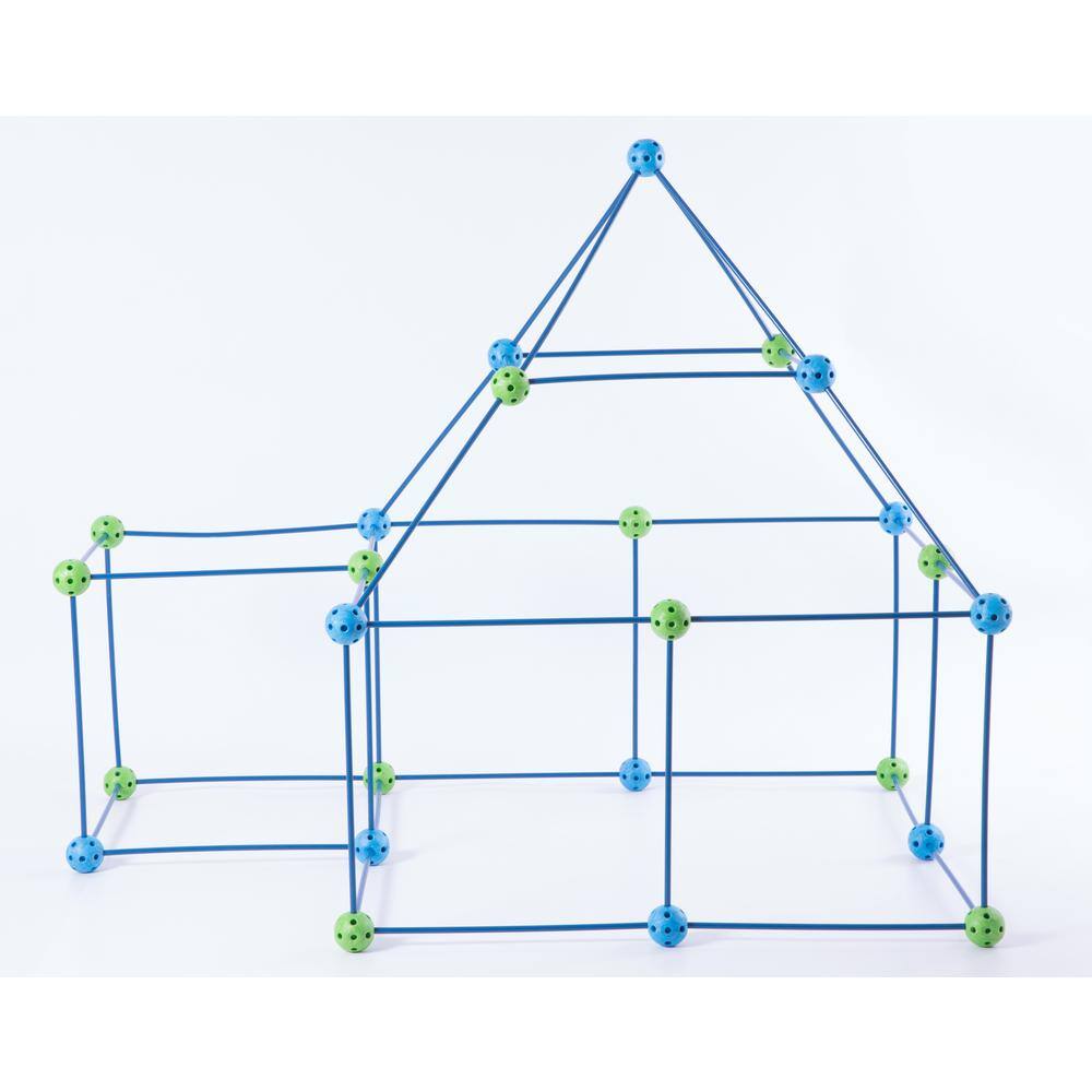 PLAYBERG Blue and Green Plastic Building Construction Forts game (72-Pieces) QI003463