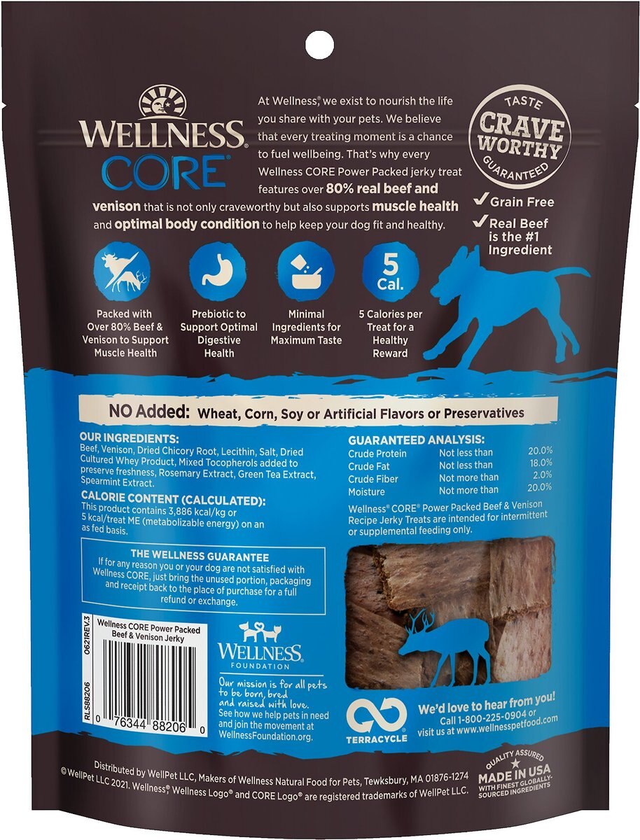 Wellness CORE Power Packed Venison Grain-Free Jerky Dog Treats